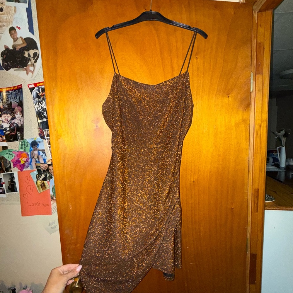 Mind Code Glittering Bronze Dress
